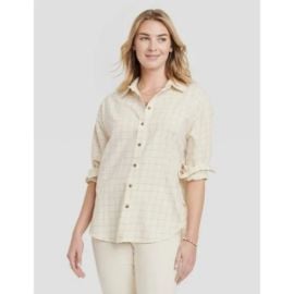 Universal Thread Tops Nwot Universal Thread Oversized Button Up In Cream Color Size Xs Poshmark at Poshmark